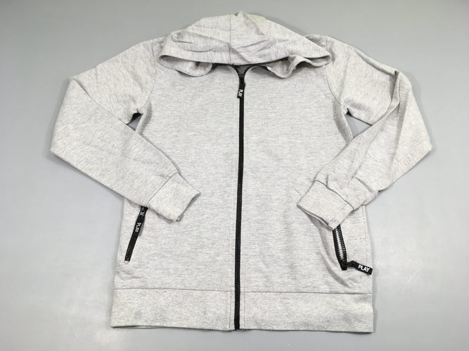 Sweat zippé à capuche gris AthlDept Bouloché, moins cher chez Petit Kiwi