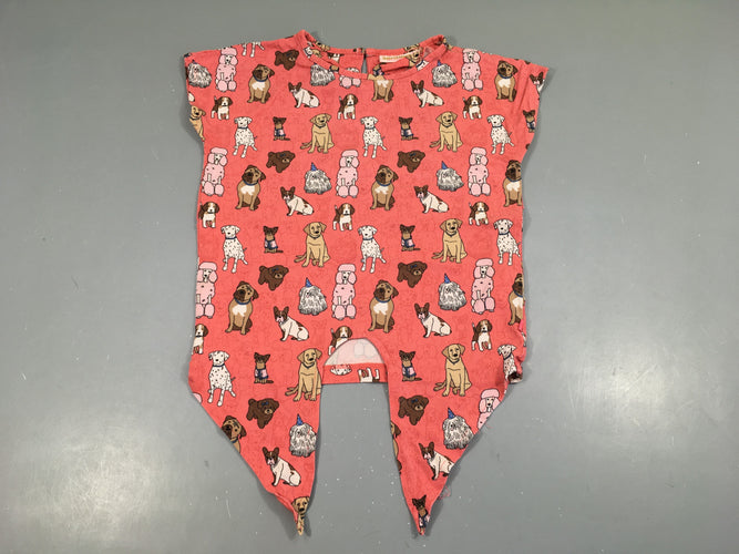 T-shirt m.c nouable rose chiens Légèrement bouloché, moins cher chez Petit Kiwi