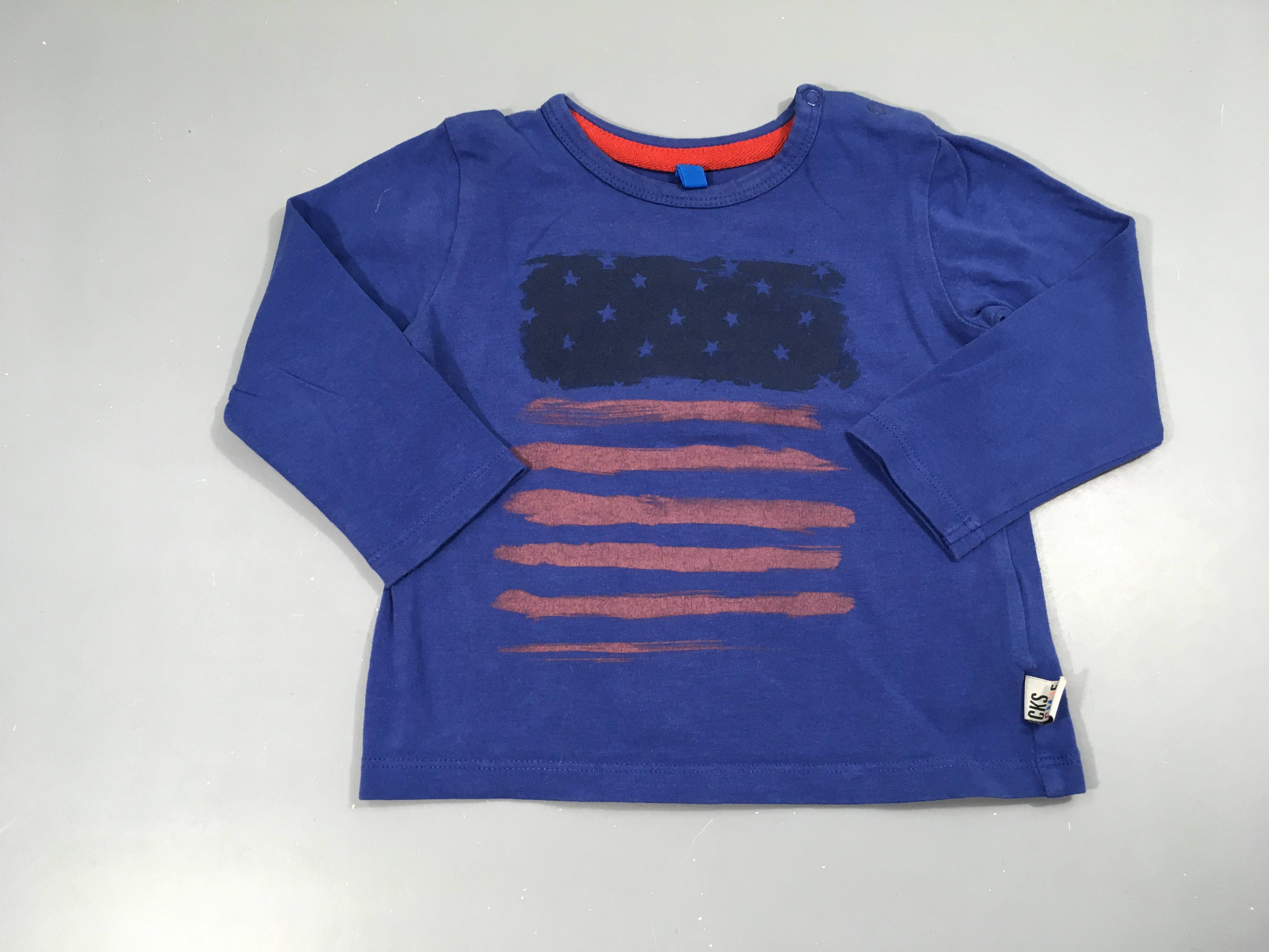 T-shirt m.l bleu étoiles drapeau