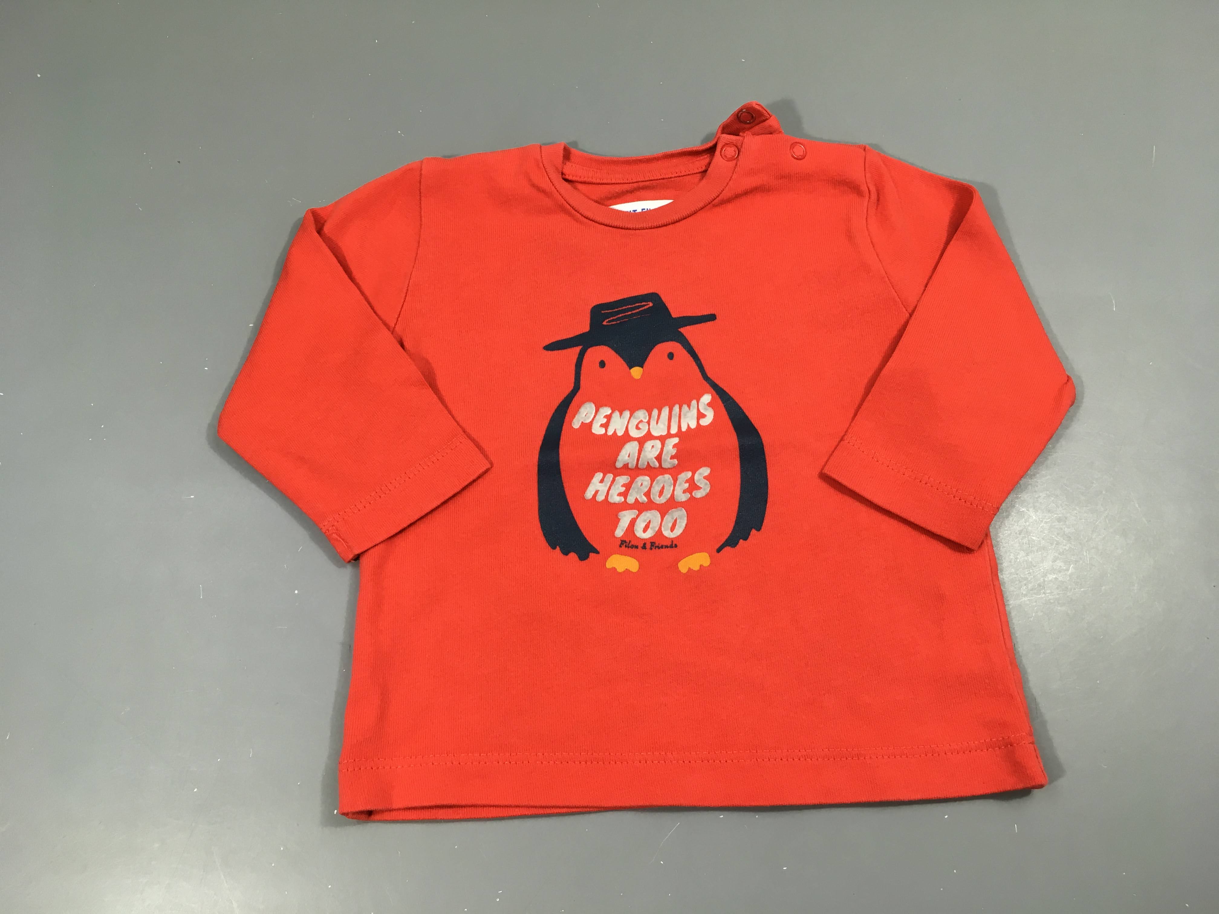 T-shirt m.l orangé Pinguins