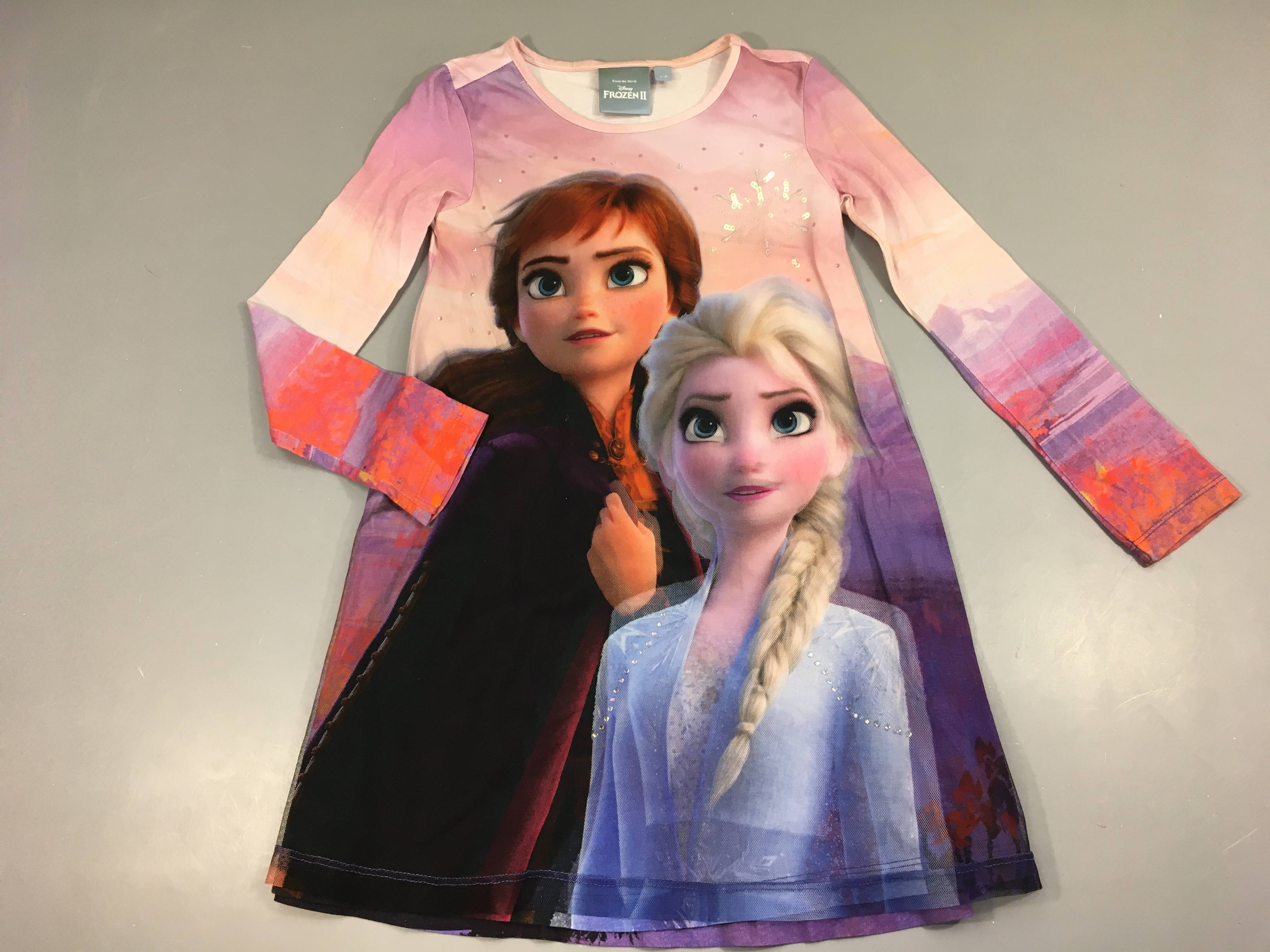 Robe m.l jersey doublée voile Reine des neiges