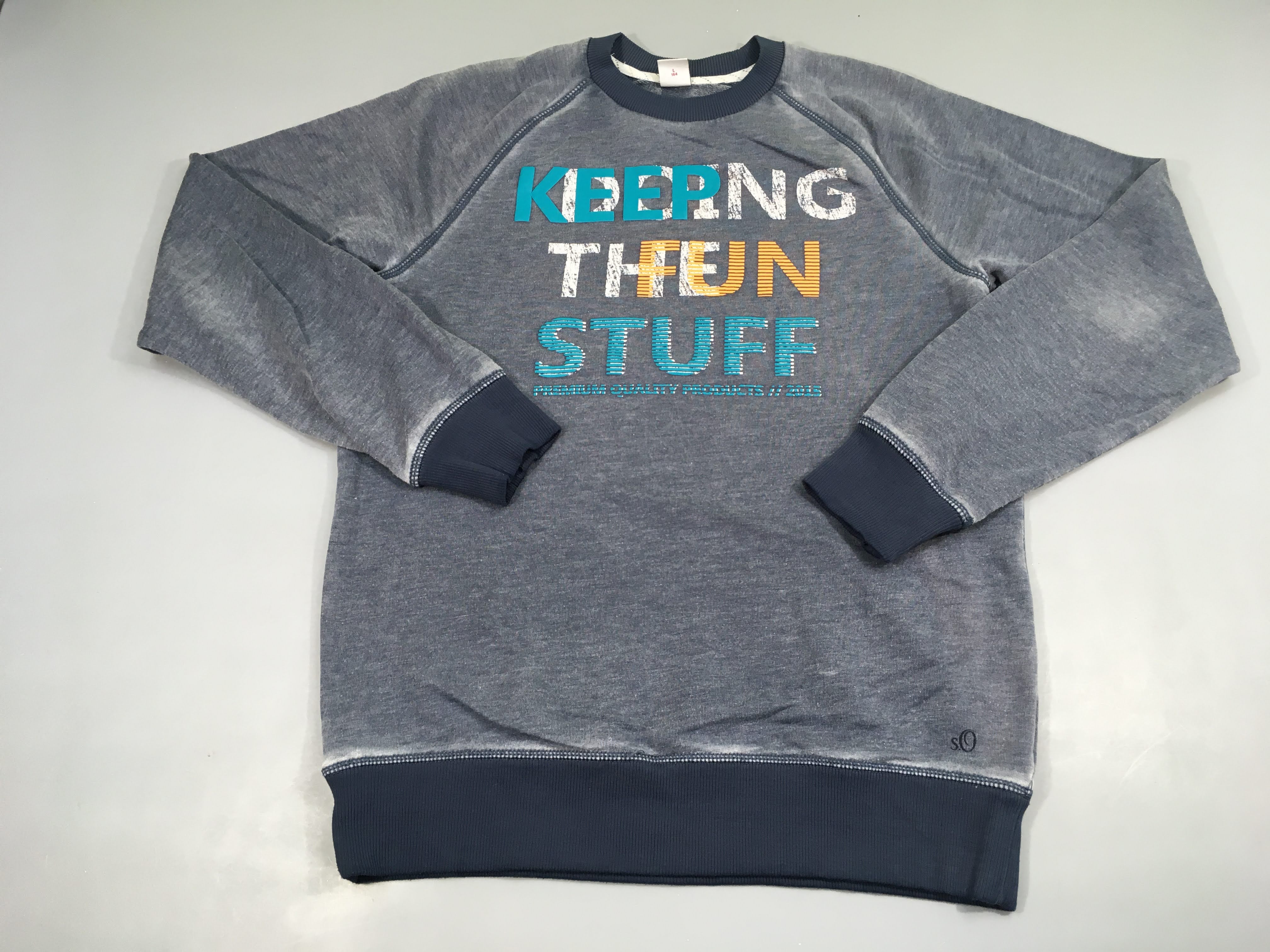 Sweat bleu effet délavé Keeping Bouloché