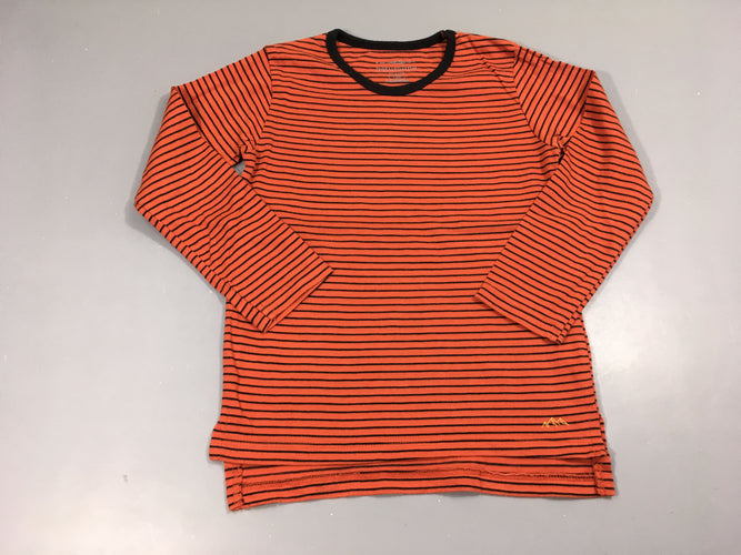 T-shirt m.l orange rayé noir, moins cher chez Petit Kiwi