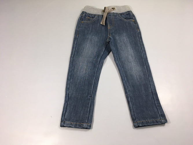 Jeans taille élastique effet rallongé, moins cher chez Petit Kiwi