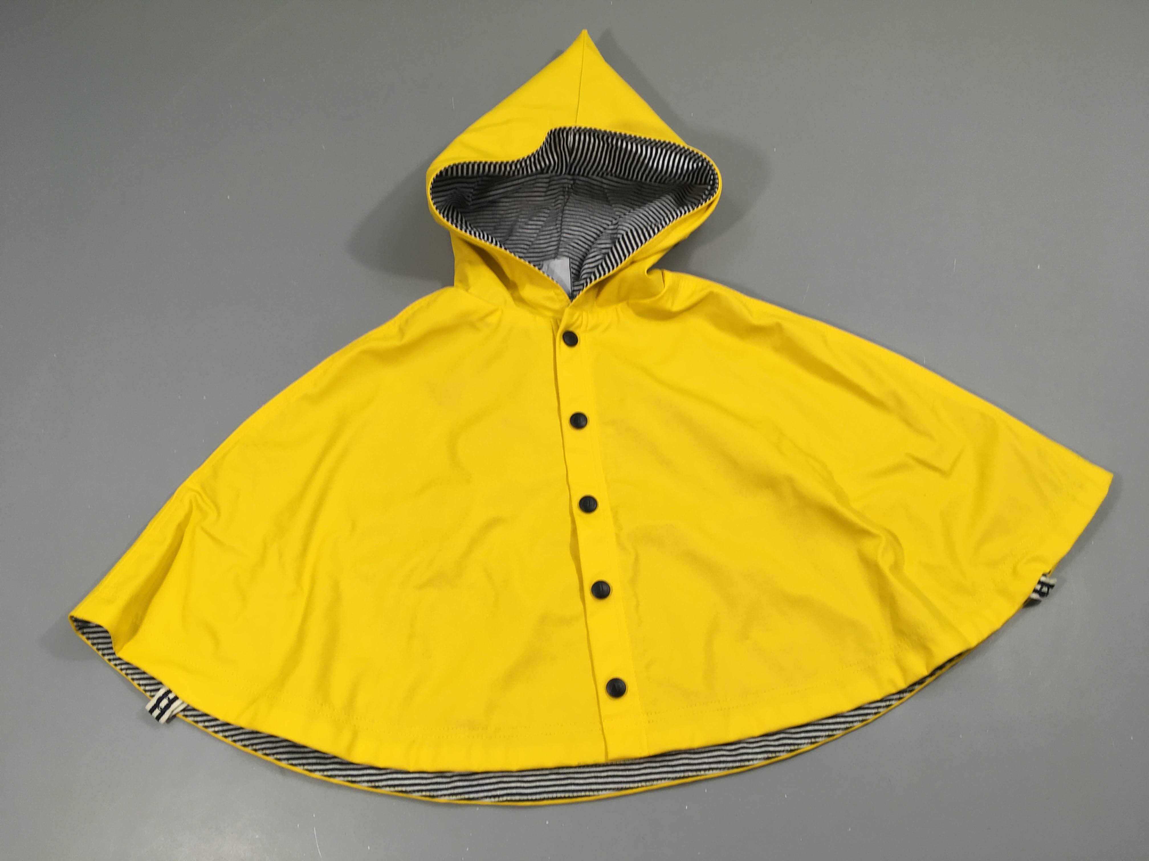 Poncho Ciré à capuche jaune +/-12m-3a