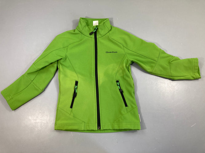 Veste zippé softshell verte, moins cher chez Petit Kiwi