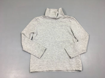 T-shirt col roulé gris chiné coeur doré