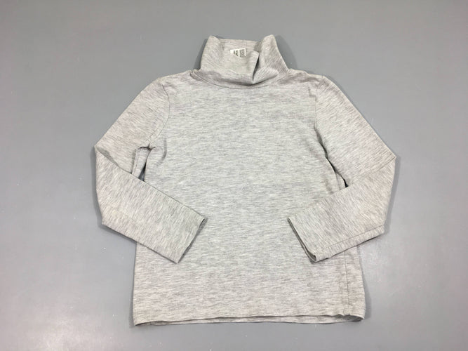 T-shirt col roulé gris chiné coeur doré, moins cher chez Petit Kiwi
