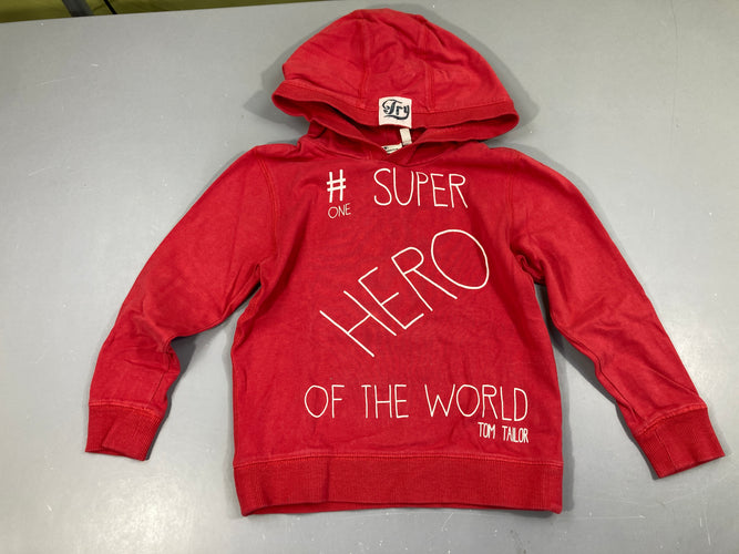Sweat à capuche rouge Hero, moins cher chez Petit Kiwi