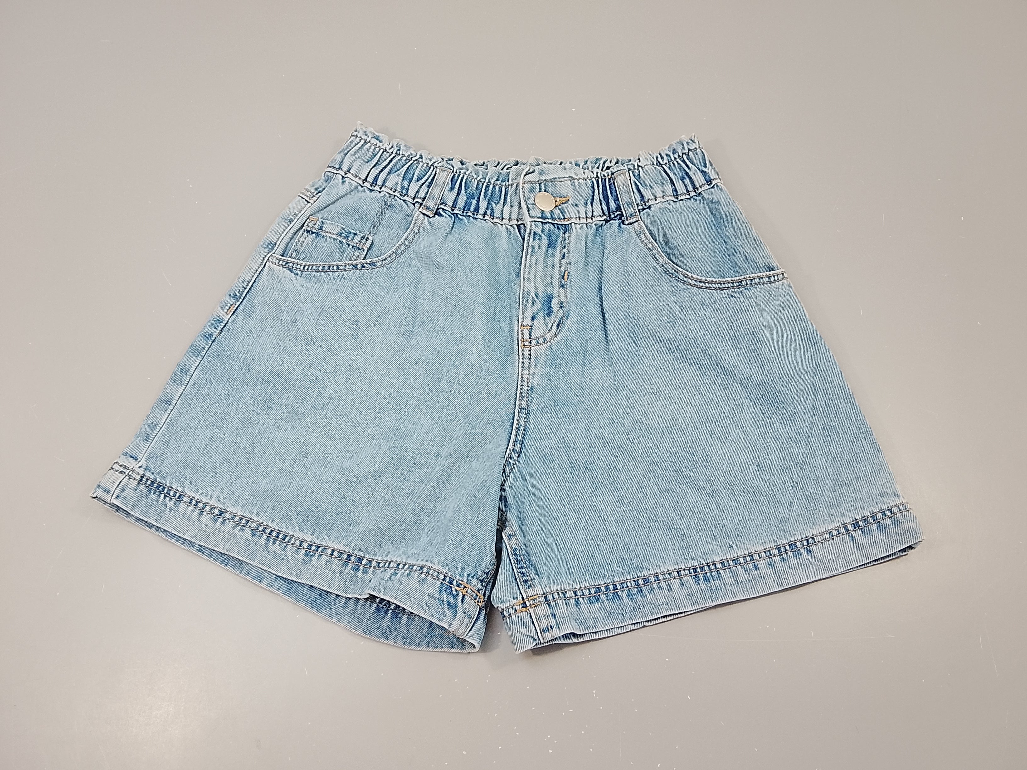 Short denim, taille élastique
