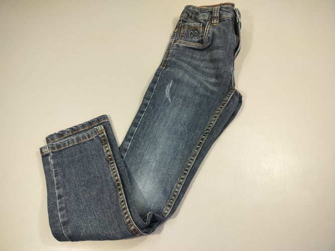 Jeans , effet éraillé motis poches arrière, moins cher chez Petit Kiwi