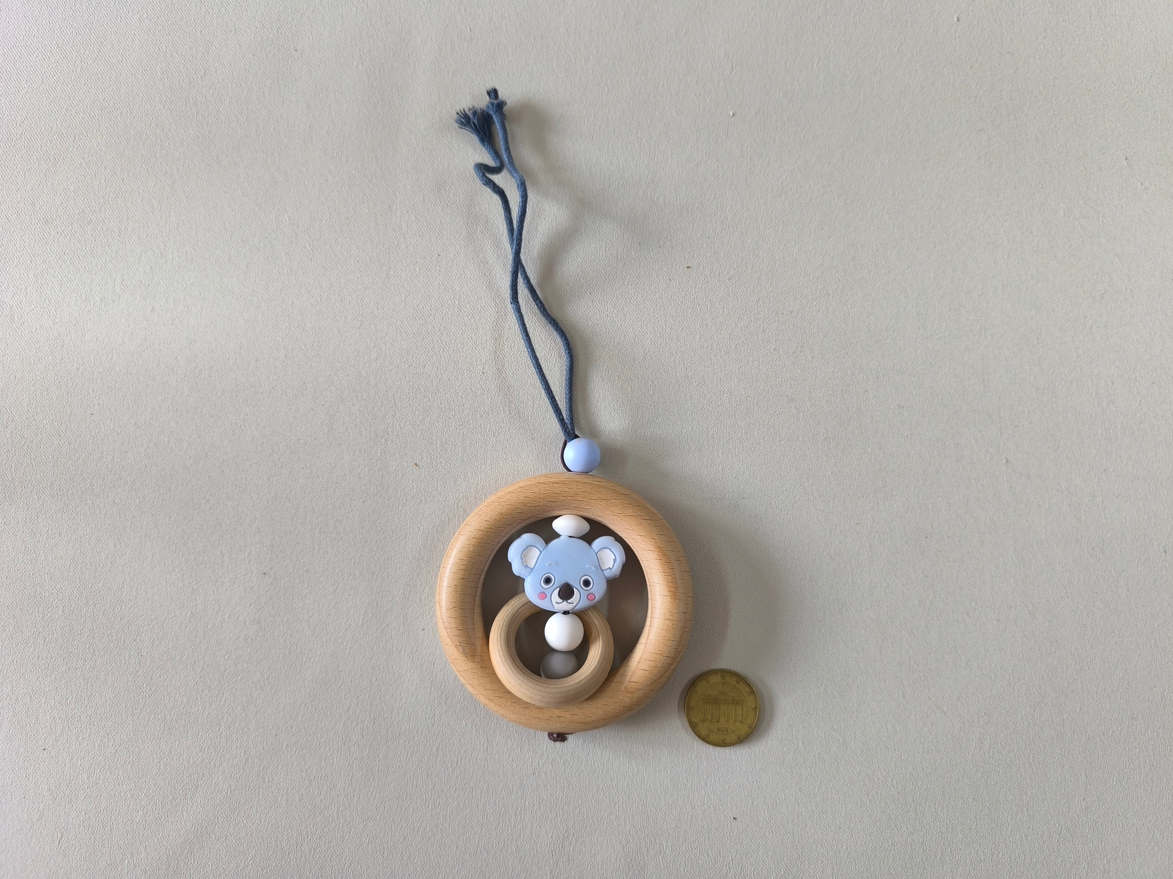 Anneau de dentition en bois koala bleu