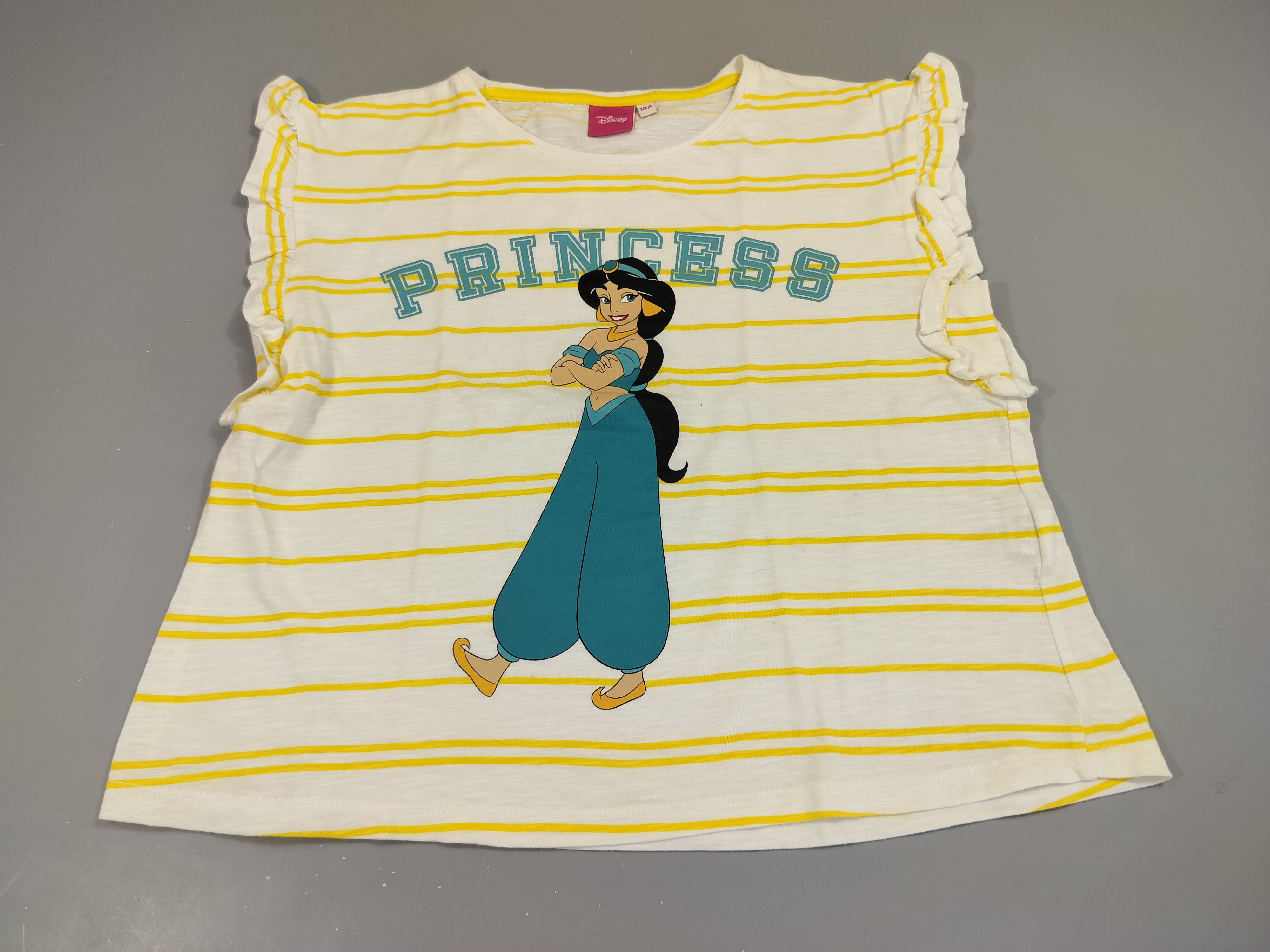 T-shirt m.c blanc rayé jaune. Jas.mine