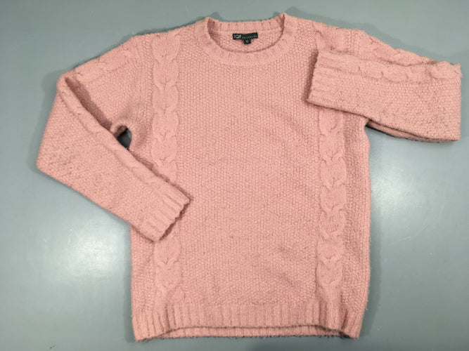 Pull rose duveteux, moins cher chez Petit Kiwi