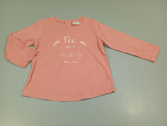 T-shirt m.l rose " fée pas ci, fée pas ça", moins cher chez Petit Kiwi