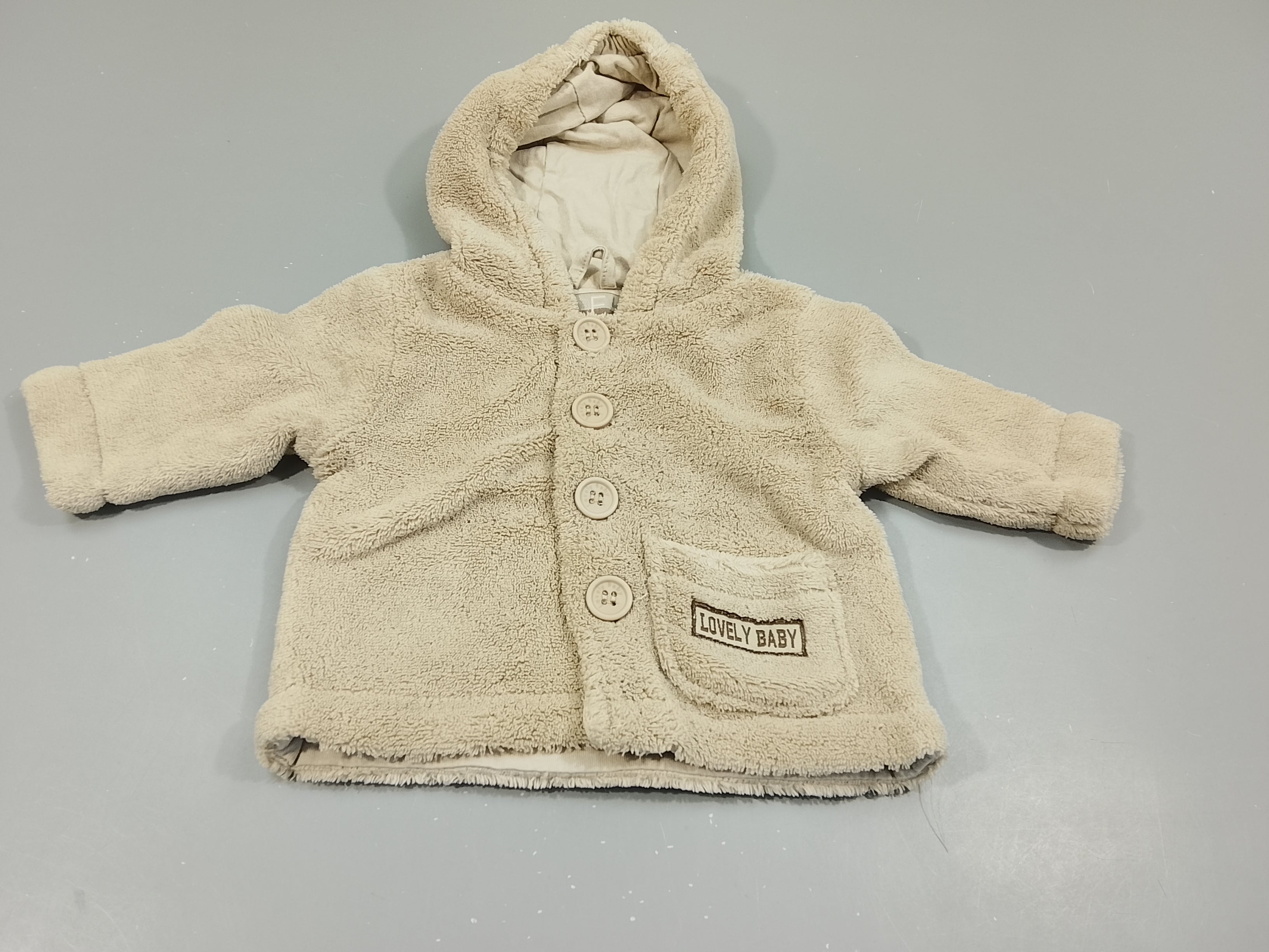 Gilet veste à capuche  velours beige 