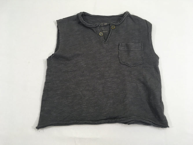 T-shirt s.m gris foncé poche effet effiloché, moins cher chez Petit Kiwi