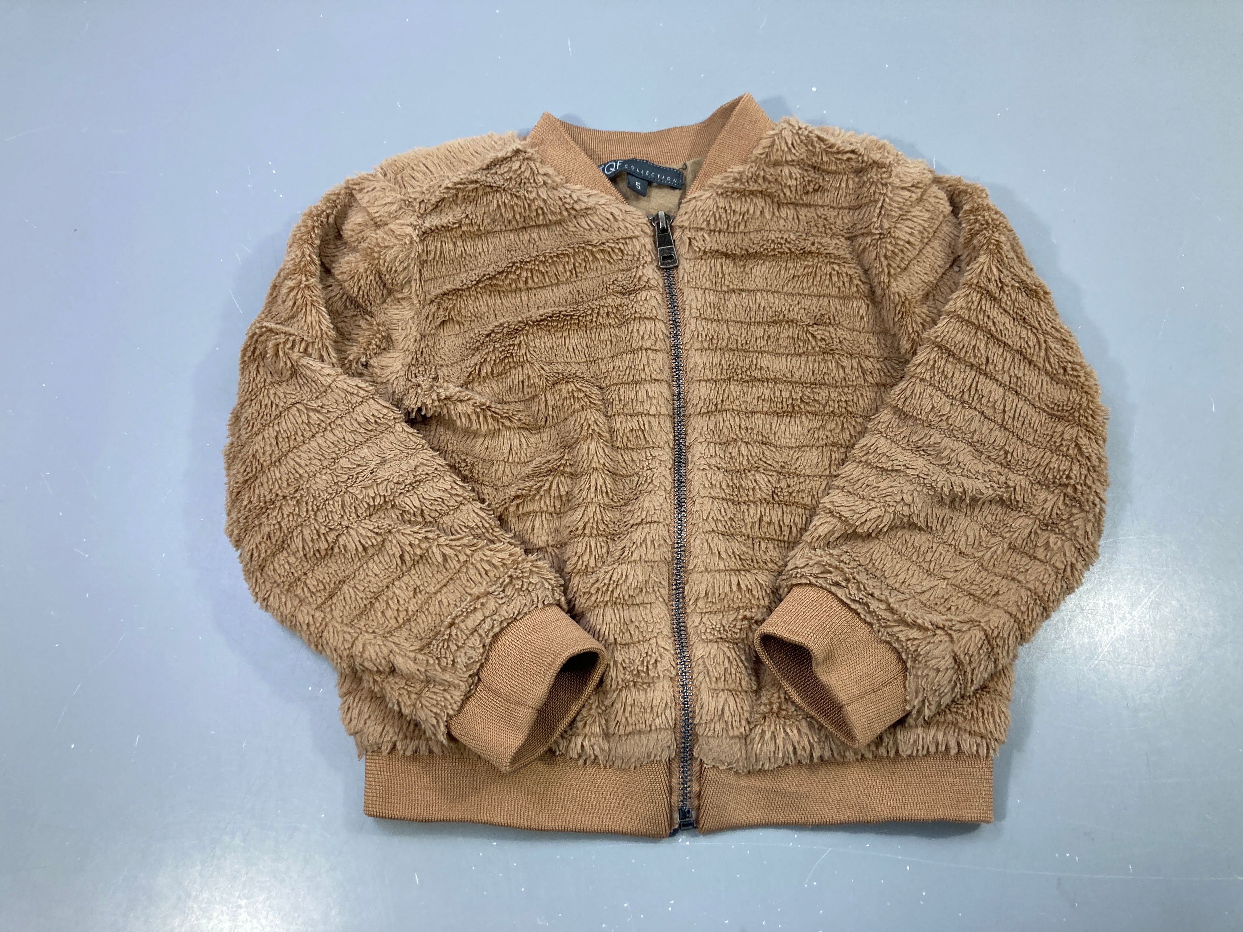 Gilet zippé peluche camel, TQF Collection