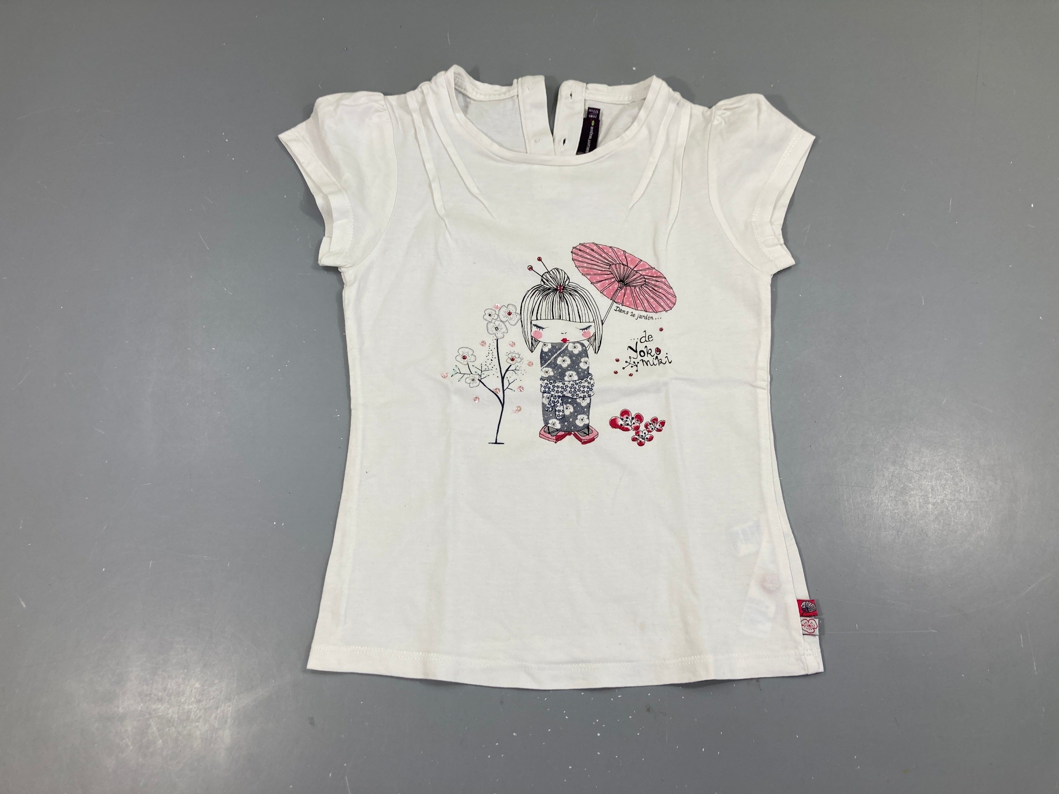 T-shirt m.c blanc japonaise strass