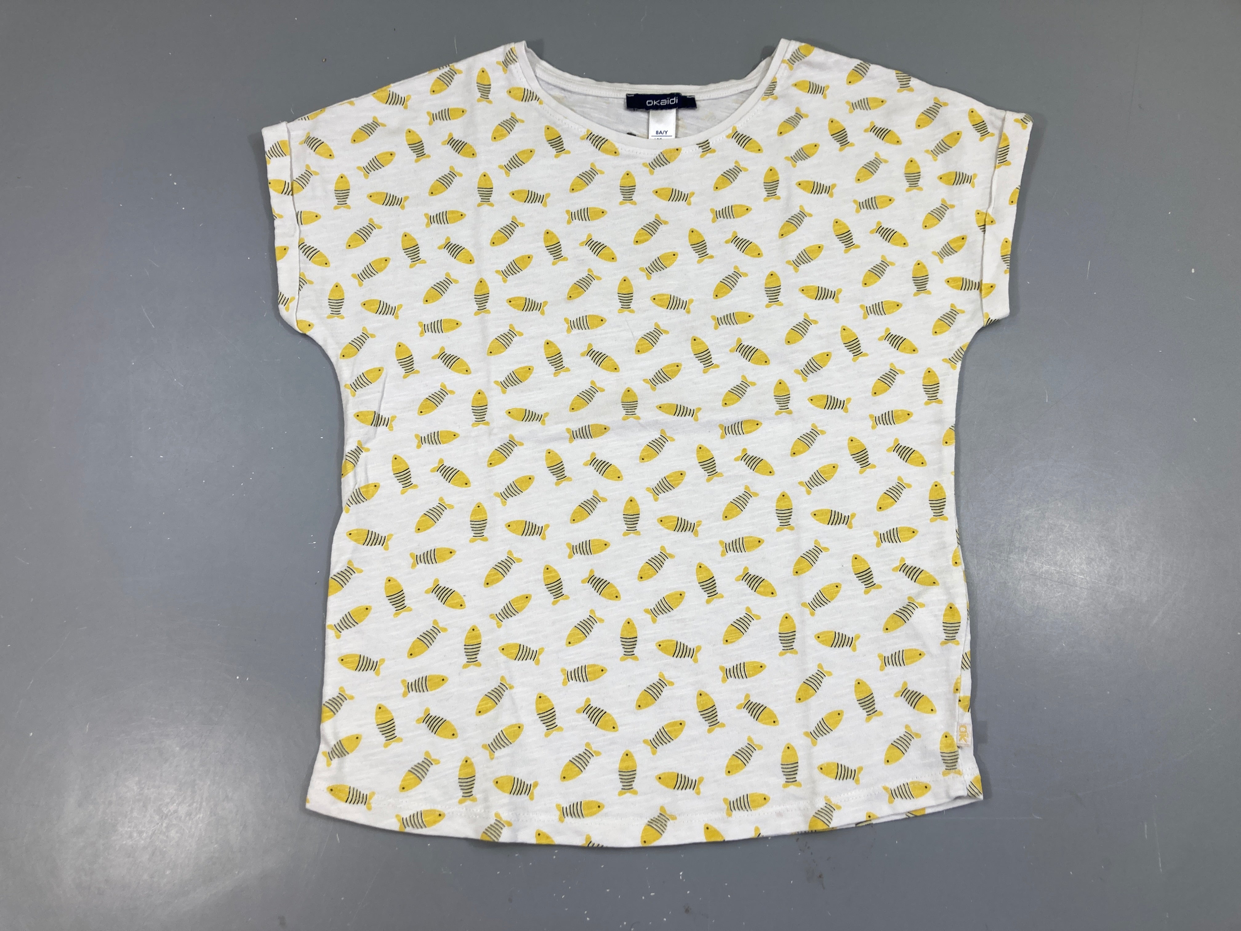 T-shirt m.c blanc flammé poissons