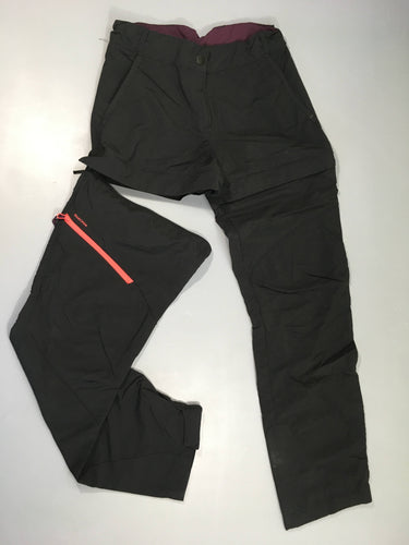 Pantalon de randonnée modulable noir/mauve, taille estimée, moins cher chez Petit Kiwi