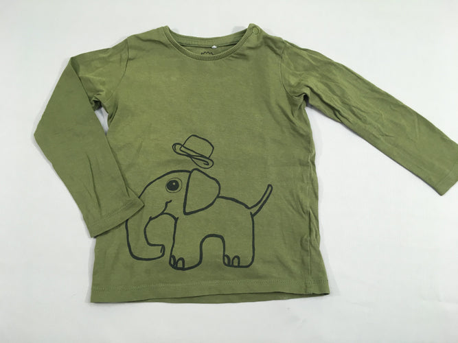 T-shirt m.l kaki éléphant, moins cher chez Petit Kiwi