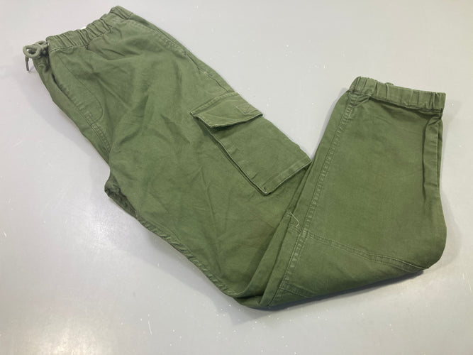 Pantalon cargo en toile vert okive, taille et chevilles élastiques  QuickSilver, moins cher chez Petit Kiwi