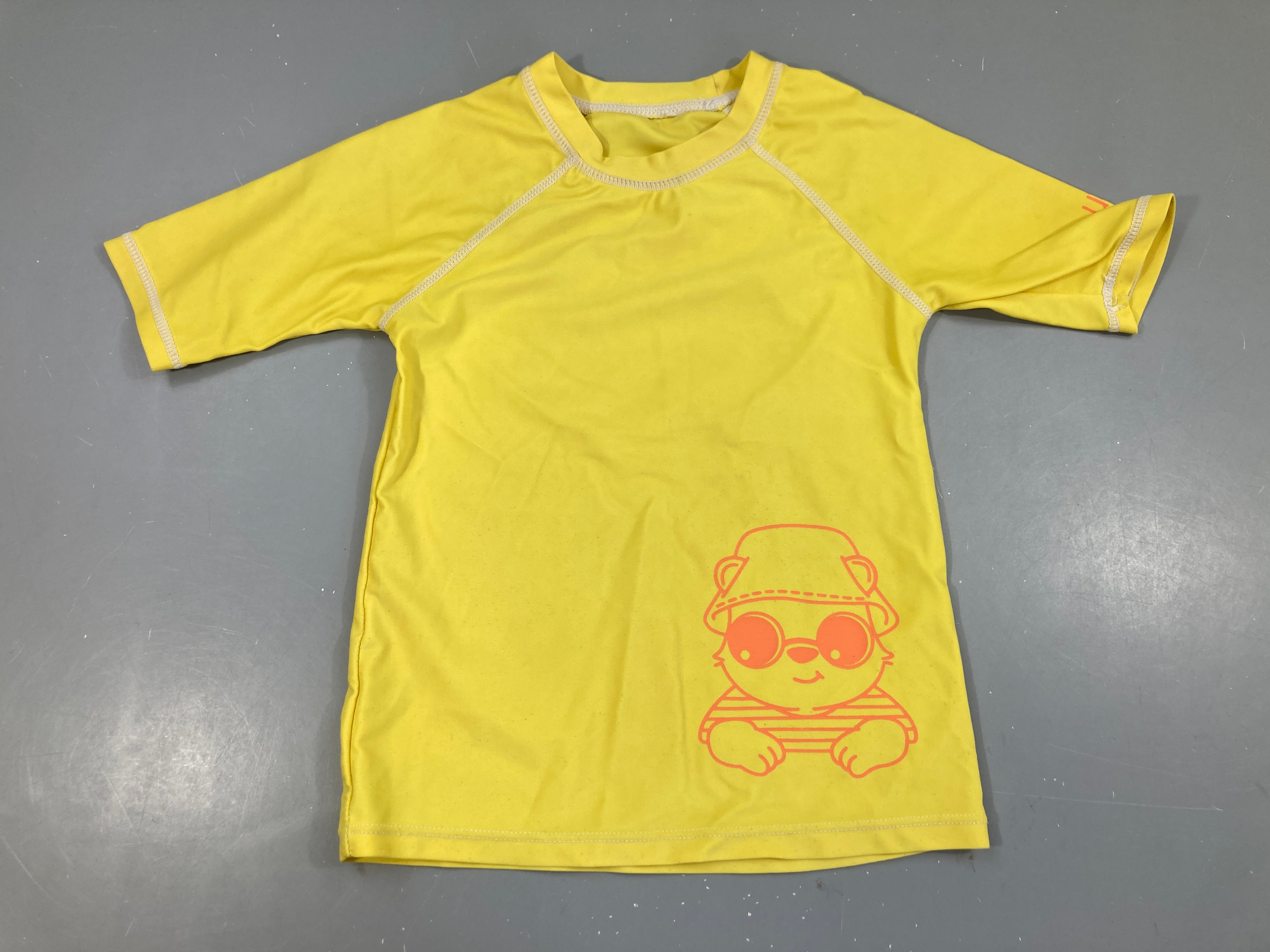 T-shirt m.c anti-uv jaune ours chapeau