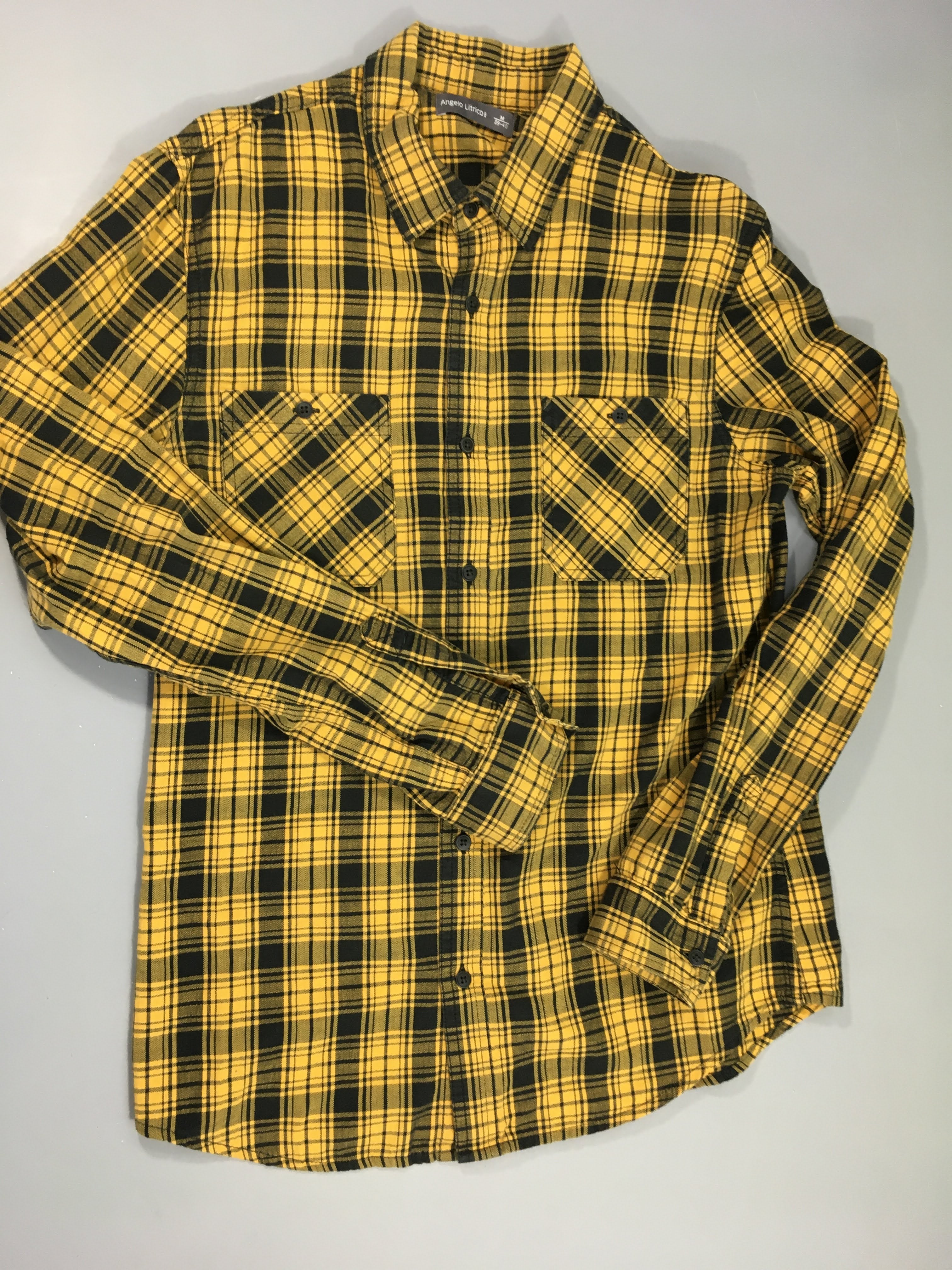 Chemise ml carreaux jaune/noir