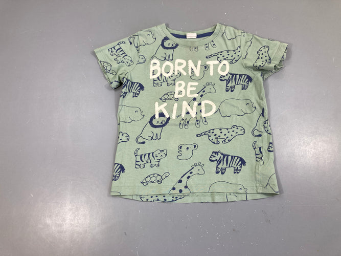 T-shirt m.c kaki born to be animaux, moins cher chez Petit Kiwi