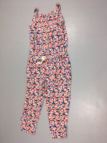 Combinaison fines bretelles blanche motis rouge/bleu, moins cher chez Petit Kiwi