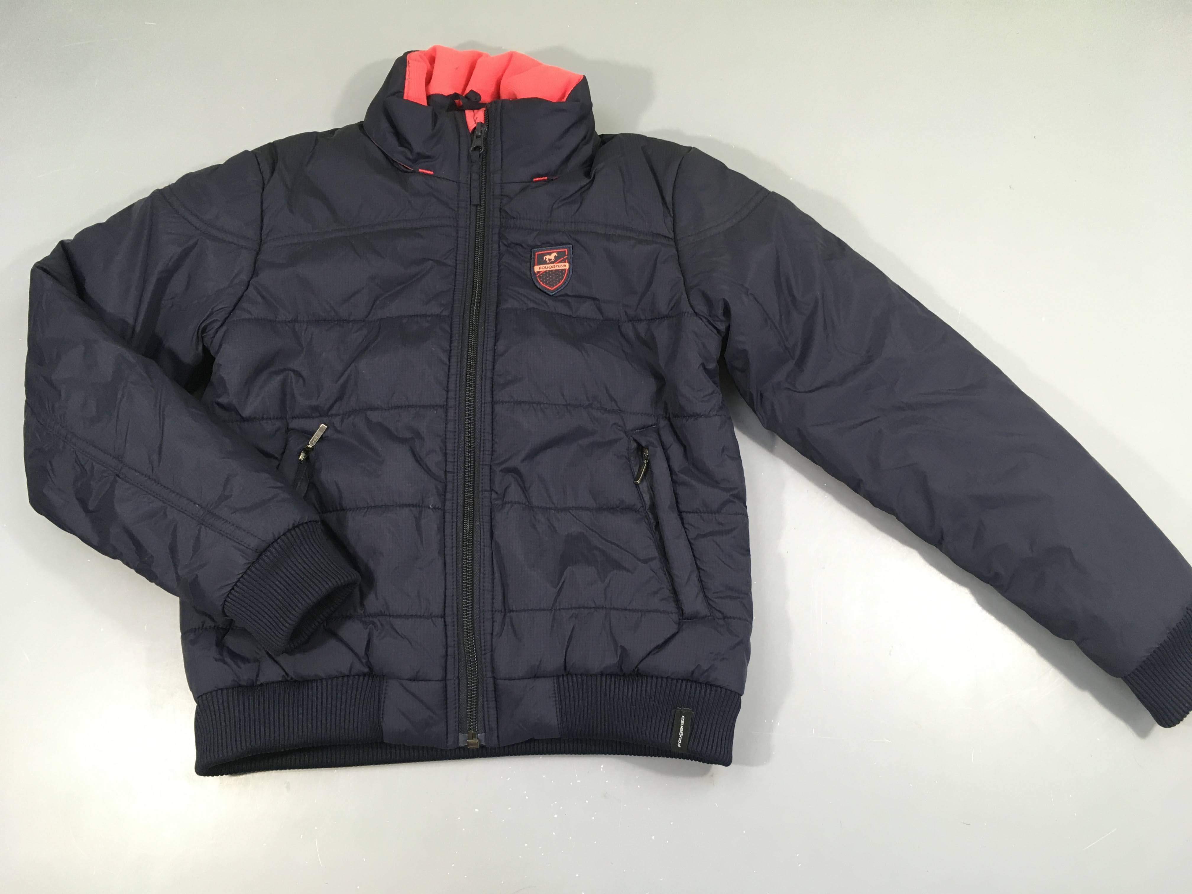 Veste chaude d'équitation bleu foncé-rose