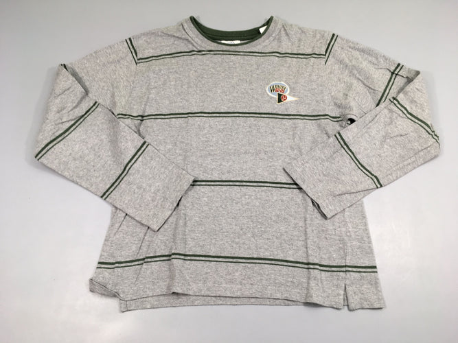 T-shirt m.l gris rayé vert Winter, moins cher chez Petit Kiwi
