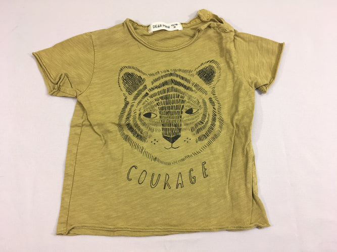 Dear Mini T-shirt m.c kaki flammé ours, moins cher chez Petit Kiwi