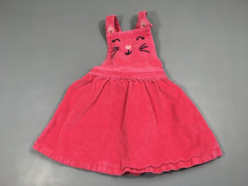 Robe Salopette velours côtelé rose souris