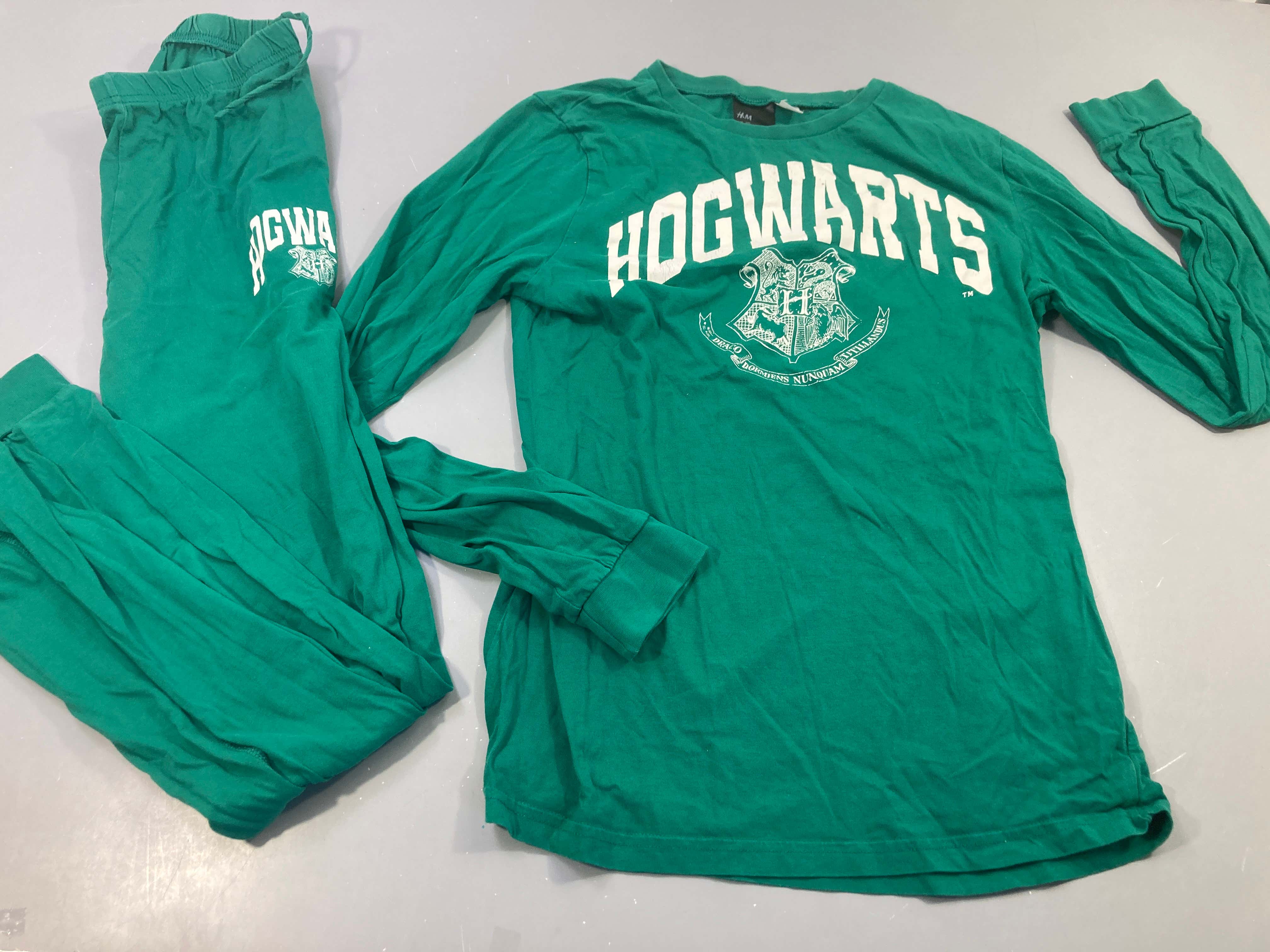 Pyjama 2pcs jersey vert et blanc Hogwarts (Harrayé Potter)