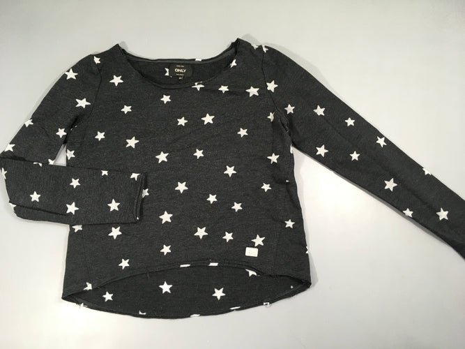 Sweat léger gris foncé étoiles, légèrement bouloché, moins cher chez Petit Kiwi