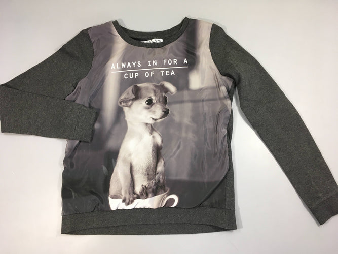 Sweat gris foncé chihuahua, légèrement bouloché, moins cher chez Petit Kiwi