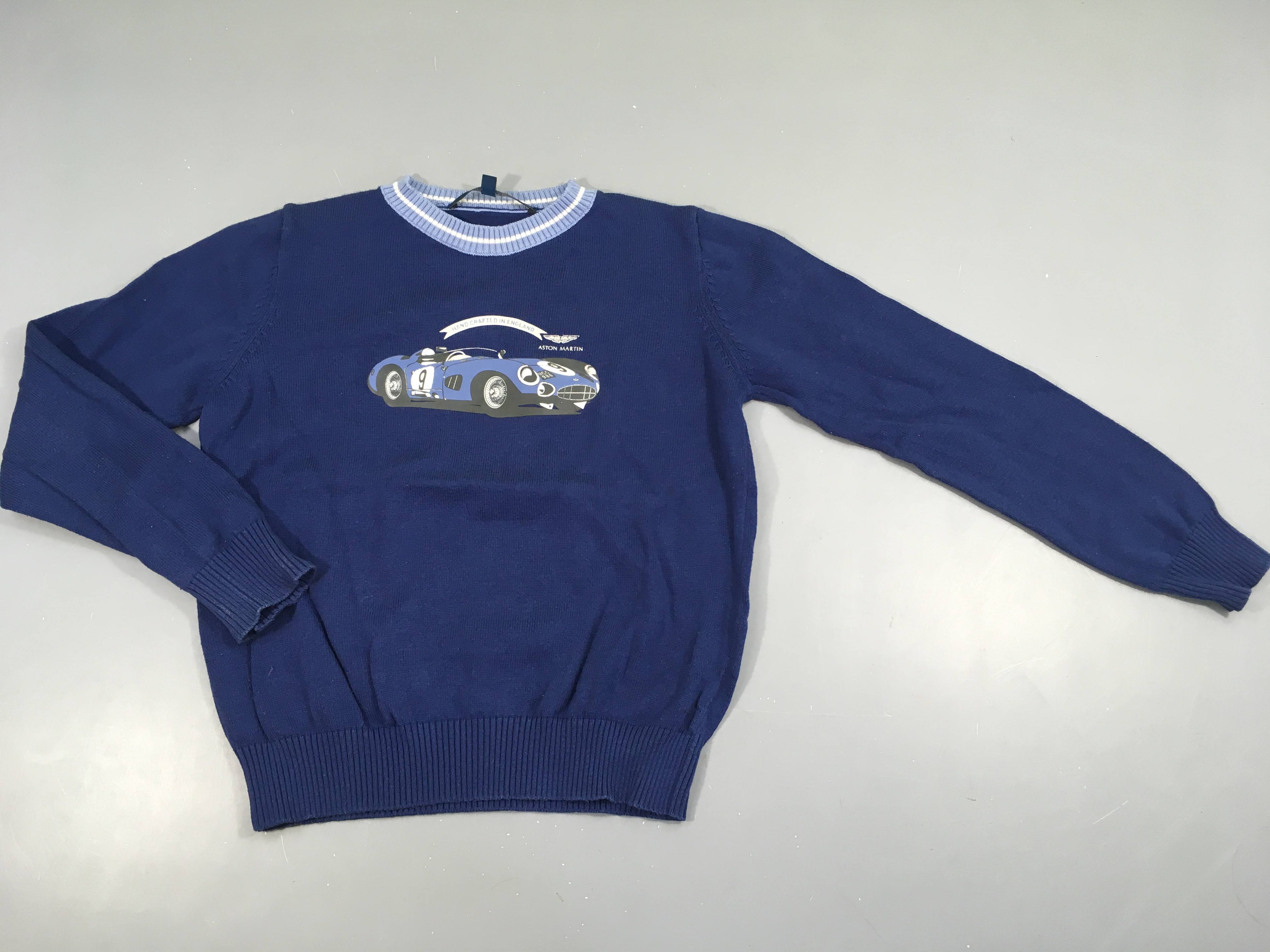 Pull bleu Aston Martin