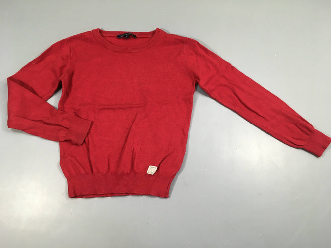 Pull rouge, bouloché, moins cher chez Petit Kiwi