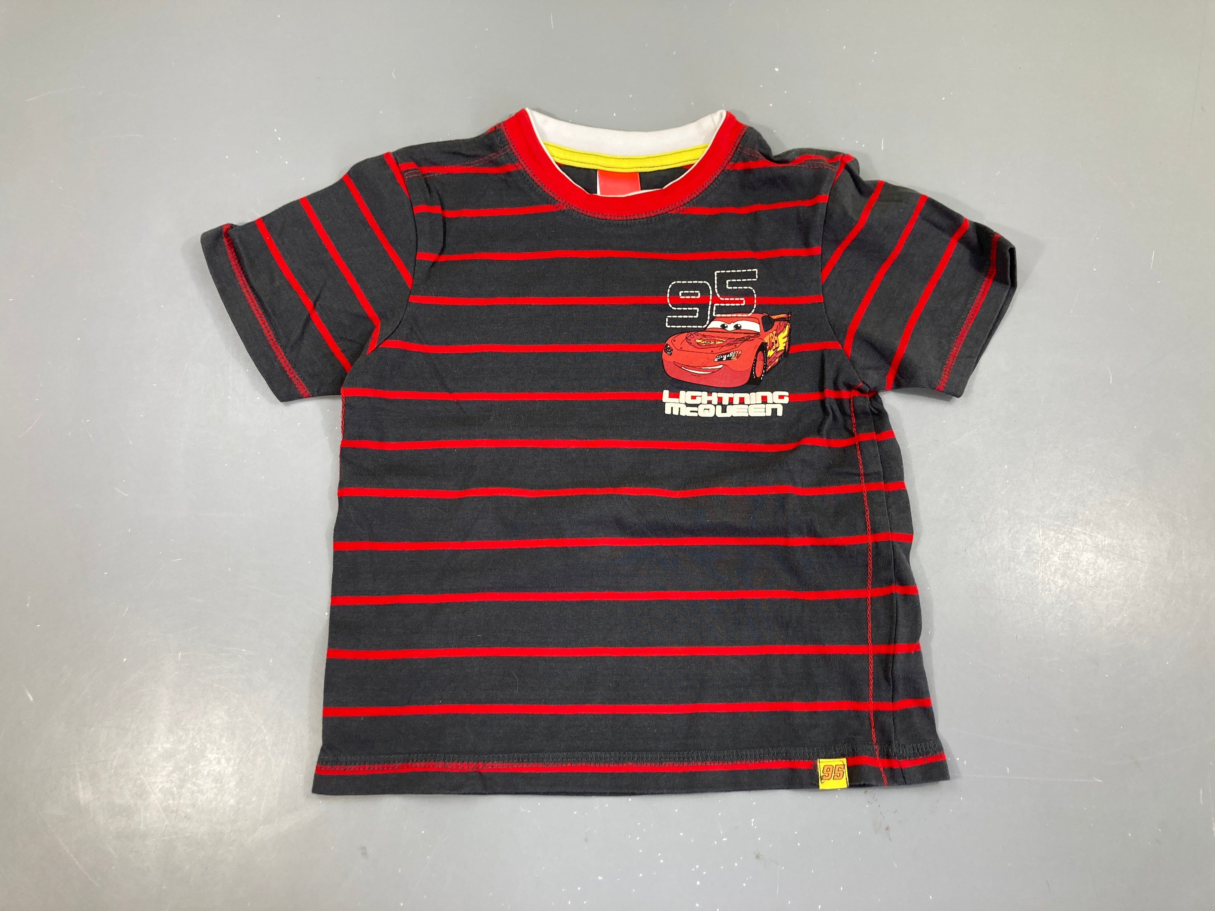 T-shirt m.c noir rayé rouge Cars