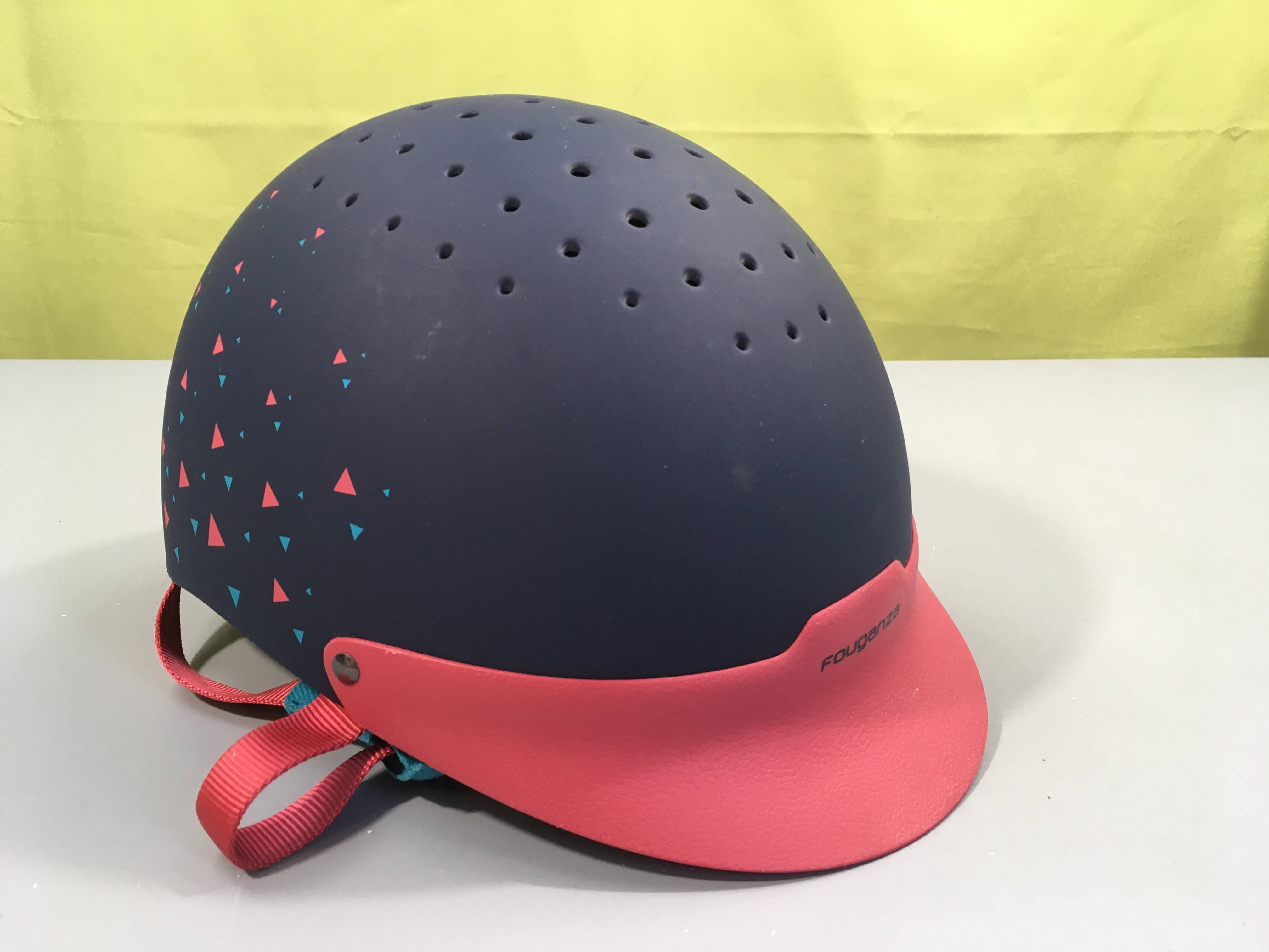 Bombe d'équitation bleu/rose