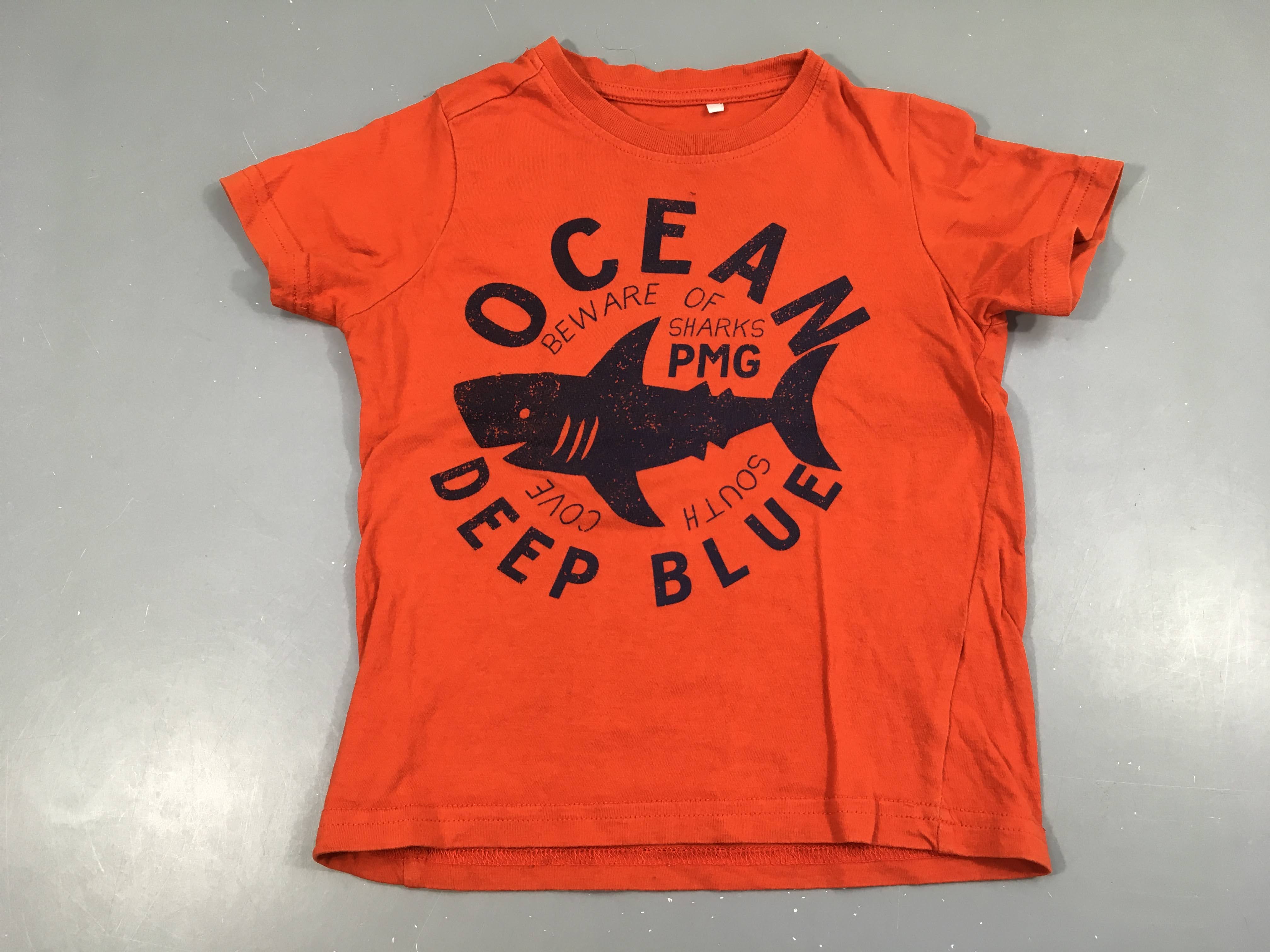 T-shirt m.c orange requin, bouloché