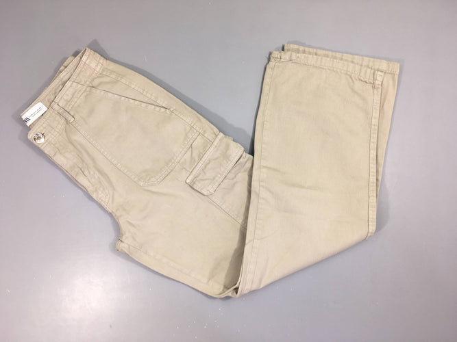 Pantalon cargo toile beige, moins cher chez Petit Kiwi