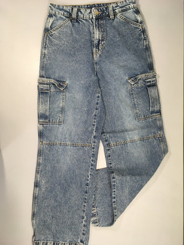 Jeans cargo  petite tache cuisse G, moins cher chez Petit Kiwi