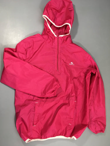 Veste style k-way à enfiler rose à capuche, moins cher chez Petit Kiwi