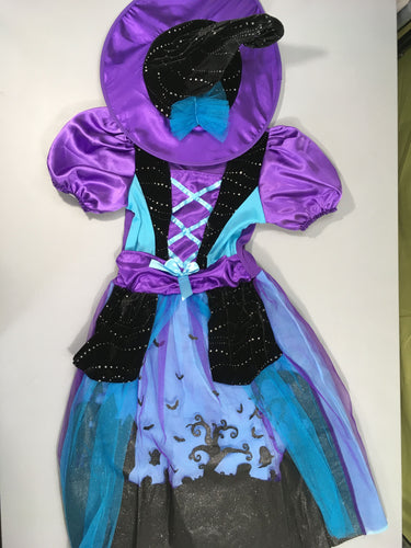 Déguisement Halloween robe sorcière mauve + chapeau, 11-14a, moins cher chez Petit Kiwi