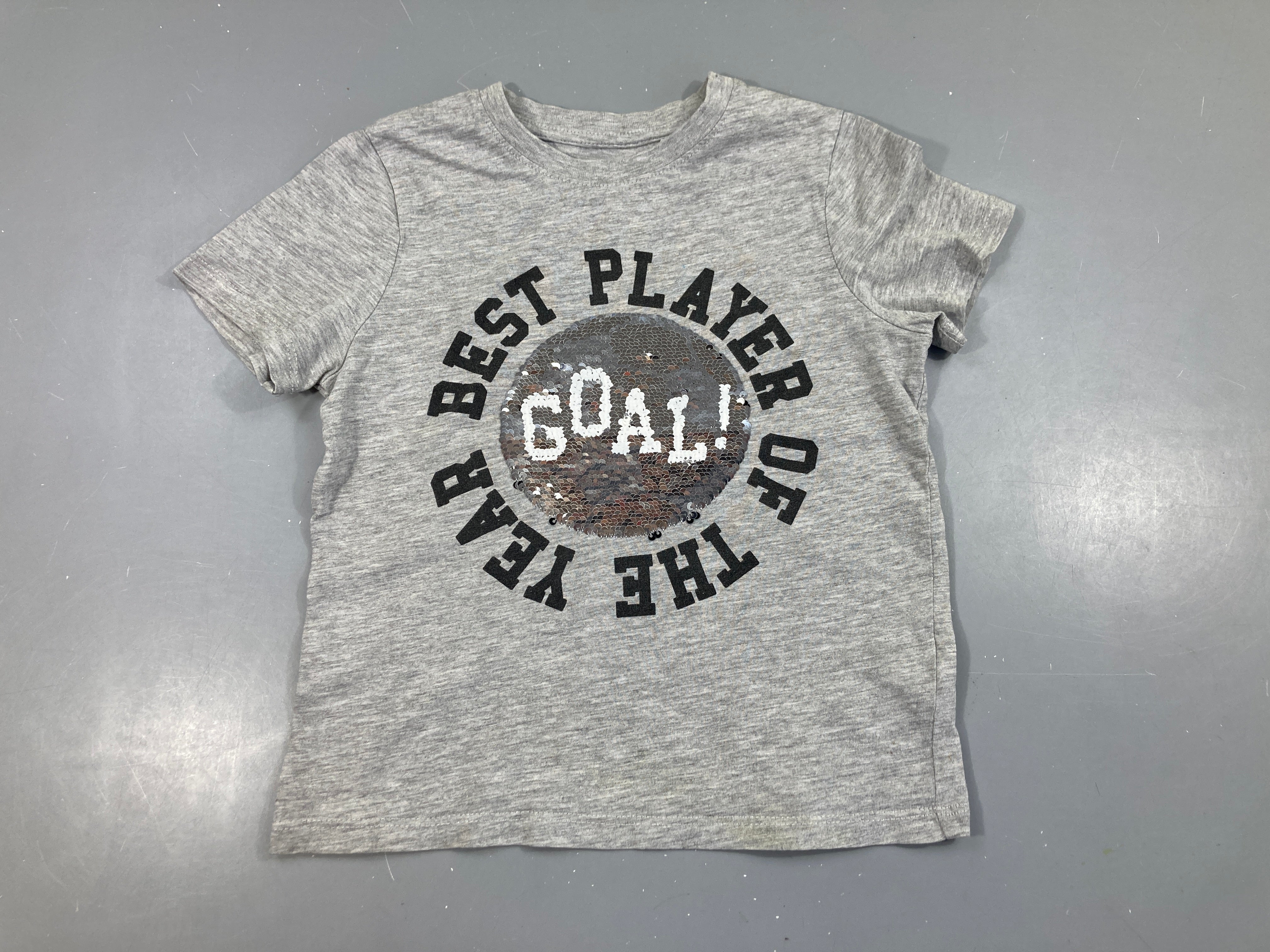 T-shirt m.c gris chiné Goal Sequins argentés