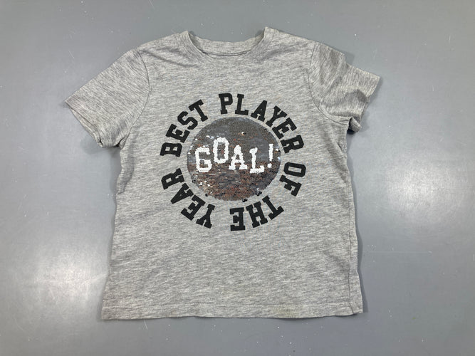 T-shirt m.c gris chiné Goal Sequins argentés, moins cher chez Petit Kiwi