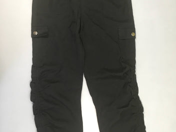 Pantalon fluide noir froncé cotés